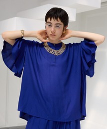 レーヨンギャザースリーブブラウス