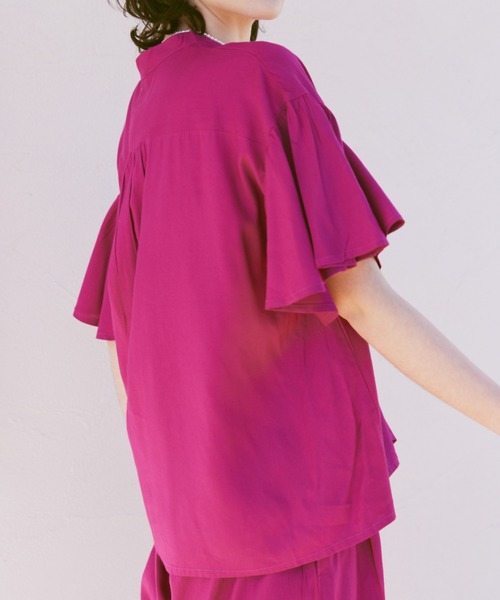 manana suerte（マニャーナスエルテ）の「レーヨンギャザースリーブブラウス（シャツ/ブラウス・レディース・ピンク/ブラック/ブルー・FREE）」の19枚目の写真