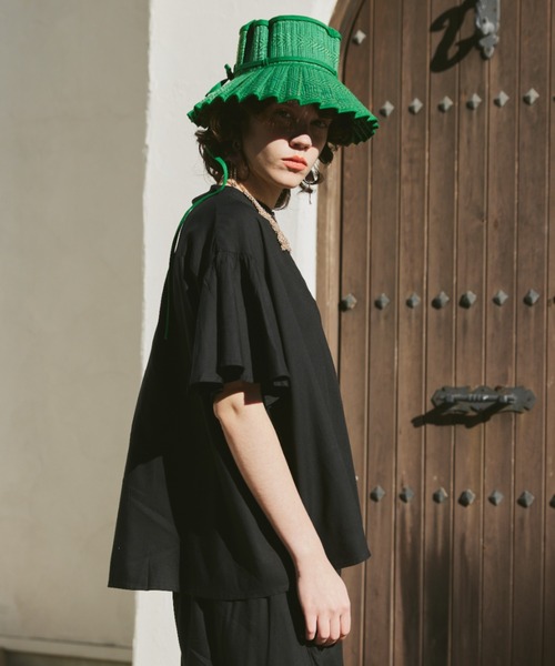 manana suerte（マニャーナスエルテ）の「レーヨンギャザースリーブブラウス（シャツ/ブラウス・レディース・ピンク/ブラック/ブルー・FREE）」の16枚目の写真