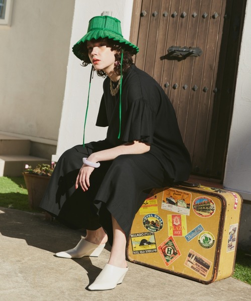 manana suerte（マニャーナスエルテ）の「レーヨンギャザースリーブブラウス（シャツ/ブラウス・レディース・ピンク/ブラック/ブルー・FREE）」の5枚目の写真