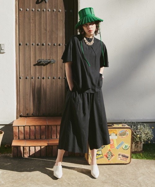 manana suerte（マニャーナスエルテ）の「レーヨンギャザースリーブブラウス（シャツ/ブラウス・レディース・ピンク/ブラック/ブルー・FREE）」の11枚目の写真