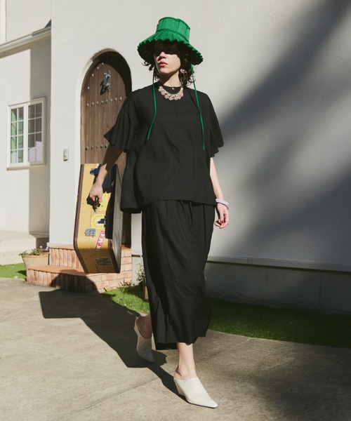 manana suerte（マニャーナスエルテ）の「レーヨンギャザースリーブブラウス（シャツ/ブラウス・レディース・ピンク/ブラック/ブルー・FREE）」の15枚目の写真