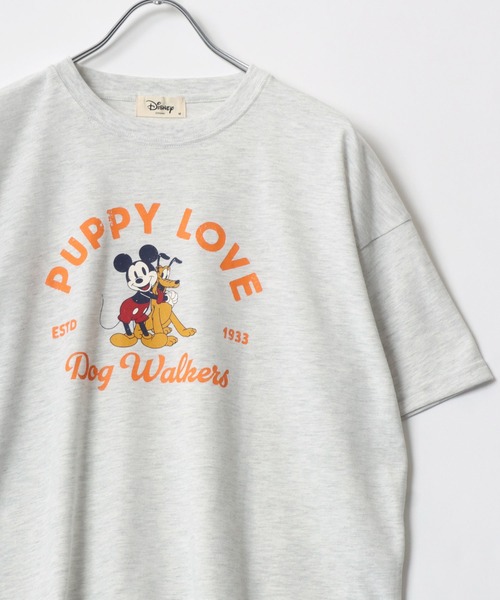 Disney(ディズニー)の「Disney/ディズニー ミッキー ミニー ドナルド くまのプーさん プリント 刺繍 オーバーサイズ半袖Tシャツ(Tシャツ/カットソー・レディース・ダークグリーン/グレー系その他/ネイビー/ダークブルー/ワイン/アイボリー/ベージュ系その他/ブルー系その他/モカ/アッシュグレー/レモンイエロー/グレー・M/L)」の5枚目の写真