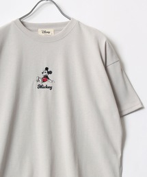 Disney/ディズニー ミッキー ミニー ドナルド くまのプーさん プリント 刺繍 オーバーサイズ半袖Tシャツ