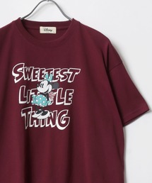 Disney/ディズニー ミッキー ミニー ドナルド くまのプーさん プリント 刺繍 オーバーサイズ半袖Tシャツ