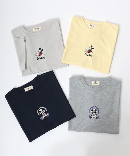 Disney(ディズニー)の「Disney/ディズニー ミッキー ミニー ドナルド くまのプーさん プリント 刺繍 オーバーサイズ半袖Tシャツ(Tシャツ/カットソー・レディース・ダークグリーン/グレー系その他/ネイビー/ダークブルー/ワイン/アイボリー/ベージュ系その他/ブルー系その他/モカ/アッシュグレー/レモンイエロー/グレー・M/L)」の18枚目の写真