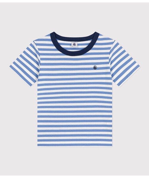 PETIT BATEAU(プチバトー)の「ボーダー半袖Tシャツ(Tシャツ/カットソー・キッズ・グリーン系その他/ホワイト×ブルー・12YEAR/10YEAR/6YEAR/8YEAR)」の5枚目の写真