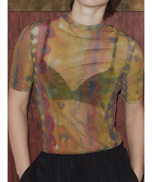 VEQUM（VEQUM）の「【VEQUM】SHEER COMPACT TSHIRT（Tシャツ/カットソー・レディース・ブルー/ホワイト/オレンジ/ブラック・FREE）」の13枚目の写真