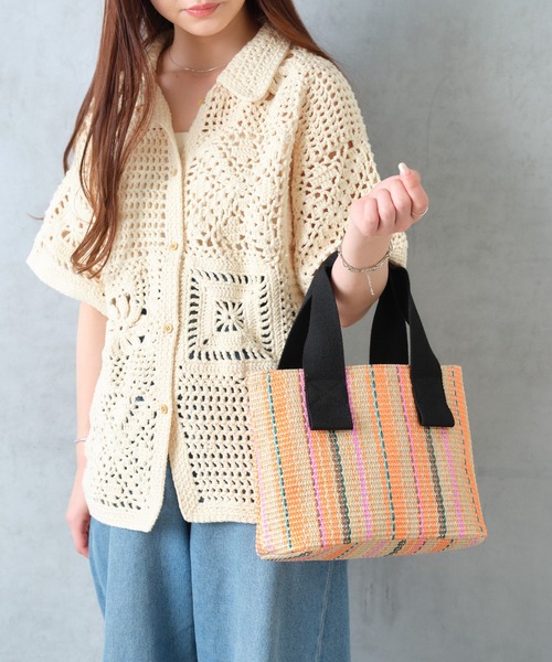 Actually（アクチュアリー）の「かごバッグ 巾着付き（トートバッグ・レディース・ブラック/オレンジ・フリー）」の15枚目の写真