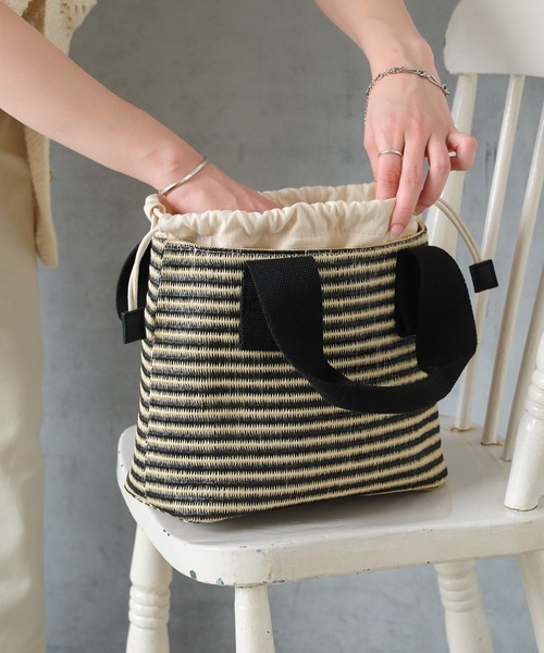 Actually（アクチュアリー）の「かごバッグ 巾着付き（トートバッグ・レディース・ブラック/オレンジ・フリー）」の14枚目の写真