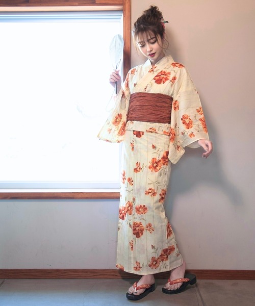 CELEN(セレン)の「【下駄付き/兵児帯ゆかた5点セット】浴衣・兵児帯・腰紐2本・下駄《夏ときめき浴衣》(浴衣・レディース・その他6/その他7/その他8/その他9/その他10/その他11/その他5/その他1/その他2/その他3/その他4/その他12/グレー系1/グレー系2/ホワイト系2/ブルー系/ホワイト系1/ピンク系/アイボリー系2/オレンジ系/アイボリー系1・FREE)」の7枚目の写真