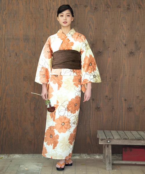 CELEN(セレン)の「【下駄付き/兵児帯ゆかた5点セット】浴衣・兵児帯・腰紐2本・下駄《夏ときめき浴衣》(浴衣・レディース・その他6/その他7/その他8/その他9/その他10/その他11/その他5/その他1/その他2/その他3/その他4/その他12/グレー系1/グレー系2/ホワイト系2/ブルー系/ホワイト系1/ピンク系/アイボリー系2/オレンジ系/アイボリー系1・FREE)」の1枚目の写真