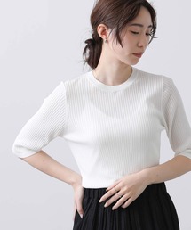 Ｒｙ混リブクルー半袖ニット
