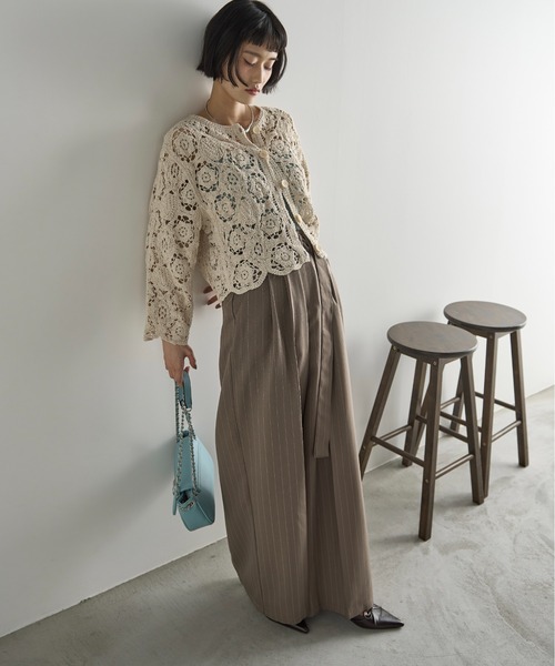 THE YOn（ザヨン）の「トーションレースカーディガン（カーディガン/ボレロ・レディース・ナチュラル/ブラック・FREE）」の13枚目の写真