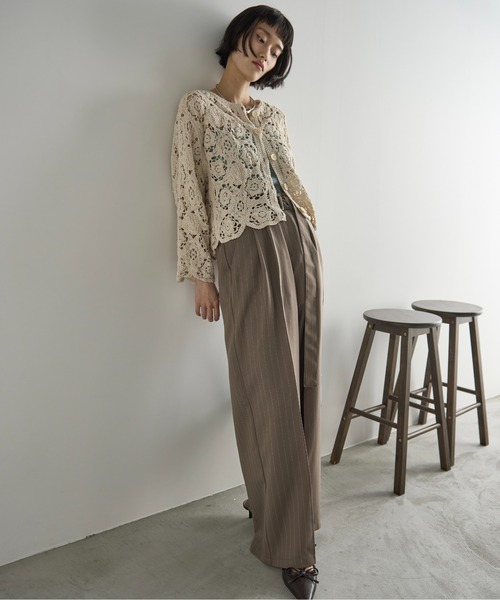 THE YOn（ザヨン）の「トーションレースカーディガン（カーディガン/ボレロ・レディース・ナチュラル/ブラック・FREE）」の14枚目の写真