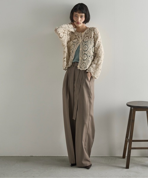 THE YOn（ザヨン）の「トーションレースカーディガン（カーディガン/ボレロ・レディース・ナチュラル/ブラック・FREE）」の21枚目の写真