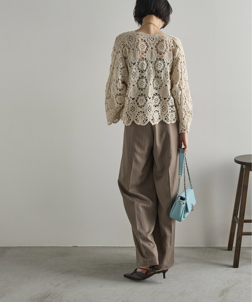 THE YOn（ザヨン）の「トーションレースカーディガン（カーディガン/ボレロ・レディース・ナチュラル/ブラック・FREE）」の19枚目の写真