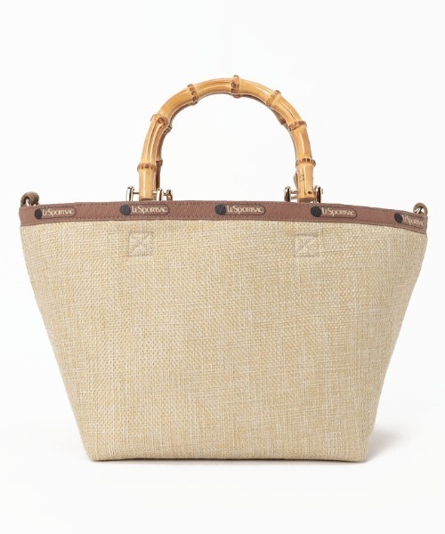 極美品★レスポートサック★ラフィアトート かごバッグ M ストラップ付き　完売品 LeSportsac（レスポートサック）の「SM BAMBOO RAFFIA TOTE
