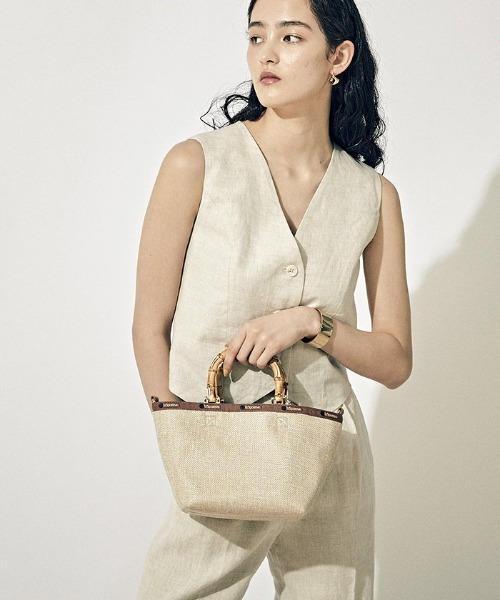 LeSportsac（レスポートサック）の「SM BAMBOO RAFFIA TOTE ラフィアナチュラル（トートバッグ・レディース・ベージュ・FREE）」の6枚目の写真