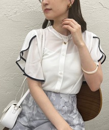 one after another NICE CLAUP（ワンアフターアナザーナイスクラップ）の「ハチワレ袖ブラウス/手洗い可/オフィスカジュアル/OL（シャツ/ブラウス）」