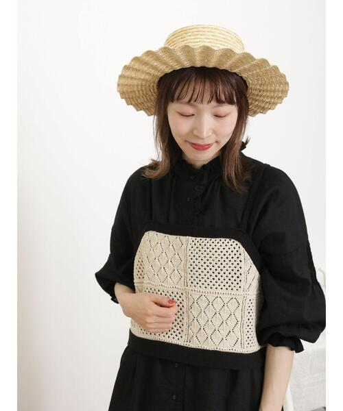 Samansa Mos2（サマンサ モスモス）の「透かしパッチワーク風前後2WAYキャミビスチェ（キャミソール・レディース・ブラック/グレー/キナリ・F）」の5枚目の写真