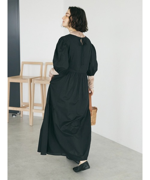 CRAFT STANDARD BOUTIQUE(クラフトスタンダードブティック)の「インド綿パフスリーブギャザーワンピース(ワンピース・レディース・グレー系その他2/パープル/ブルー系その他6/ブラック・FREE)」の13枚目の写真