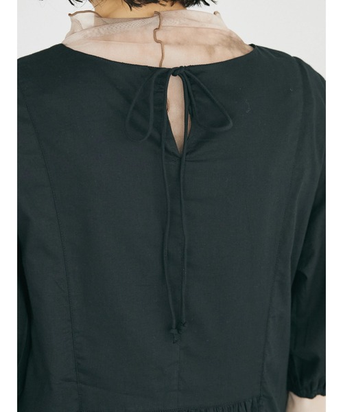 CRAFT STANDARD BOUTIQUE(クラフトスタンダードブティック)の「インド綿パフスリーブギャザーワンピース(ワンピース・レディース・グレー系その他2/パープル/ブルー系その他6/ブラック・FREE)」の16枚目の写真