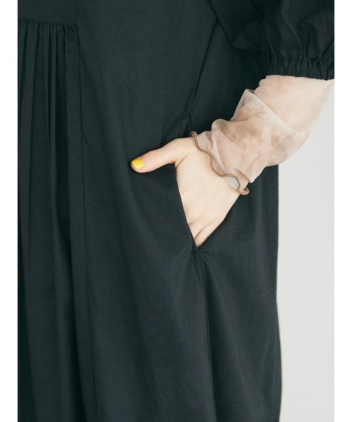 CRAFT STANDARD BOUTIQUE(クラフトスタンダードブティック)の「インド綿パフスリーブギャザーワンピース(ワンピース・レディース・グレー系その他2/パープル/ブルー系その他6/ブラック・FREE)」の18枚目の写真