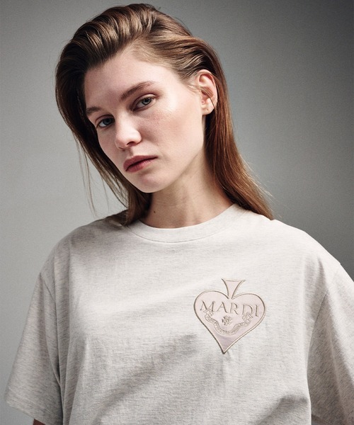 【即発】Mardi Mercredi Tシャツ TSHIRT SATIN SPADE 半袖 刺繍 即発】Mardi Mercredi Tシャツ TSHIRT SATIN SPADE 半袖 刺繍