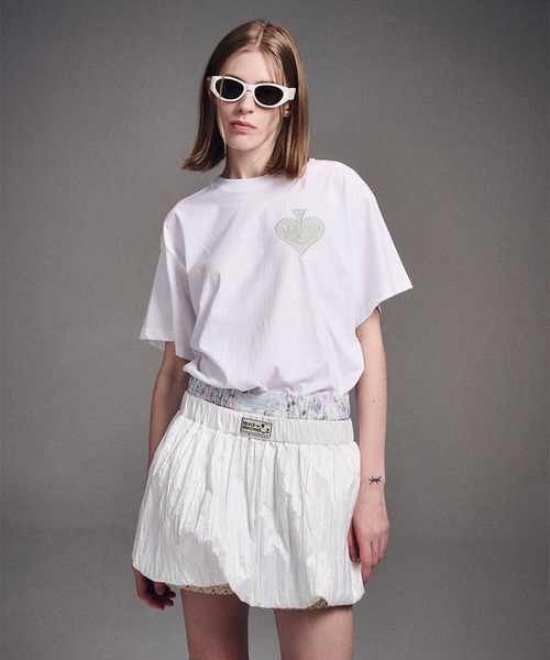 Mardi Mercredi（マルディメクルディ）の「TSHIRT SATIN SPADE / Tシャツ サテン スペード（Tシャツ/カットソー・レディース・ホワイト/ベージュ系その他/ライトグレー系1・FREE）」の16枚目の写真