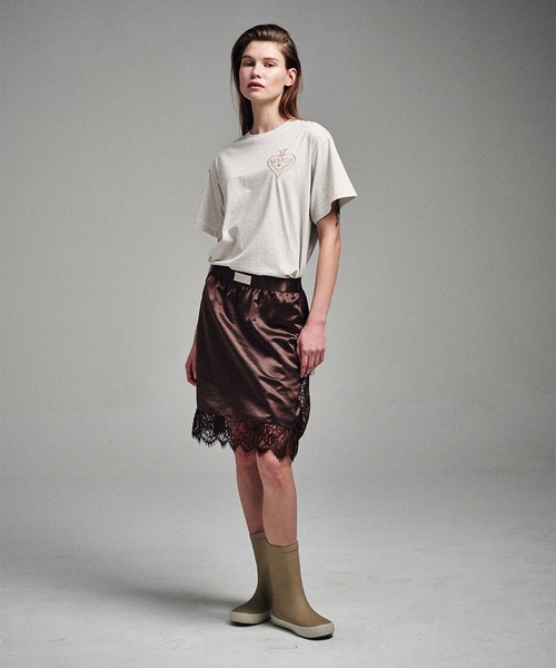 Mardi Mercredi（マルディメクルディ）の「TSHIRT SATIN SPADE / Tシャツ サテン スペード（Tシャツ/カットソー・レディース・ホワイト/ベージュ系その他/ライトグレー系1・FREE）」の9枚目の写真