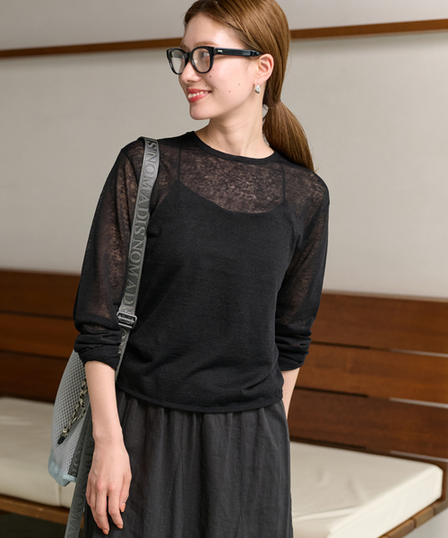 新品未使用　FRAMeWORK 　　　　　　　　Li/Ny シアープルオーバー セール】Li/Ny シアープルオーバー（ニット/セーター