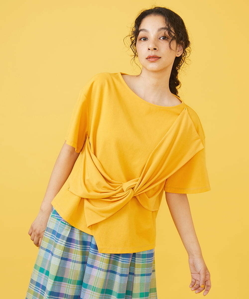 【セール】Enredadera 異素材ドッキングTシャツ（Tシャツ/カットソー）｜Jocomomola（ホコモモラ）
