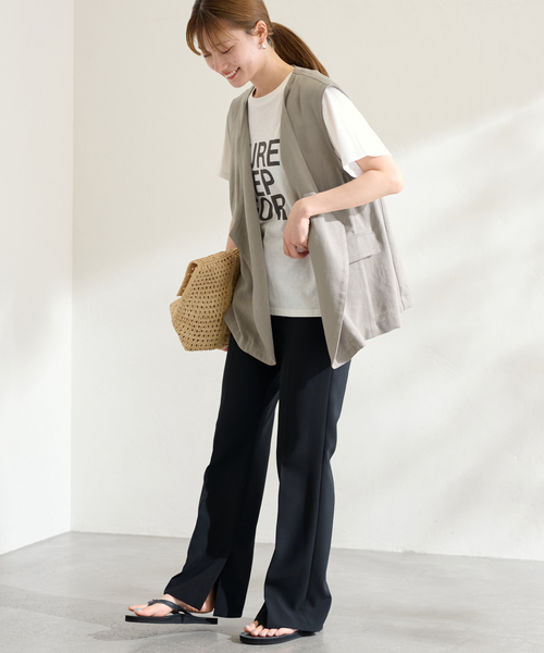 リネンPLツイルオーバージレ（ベスト）｜FRAMeWORK（フレームワーク