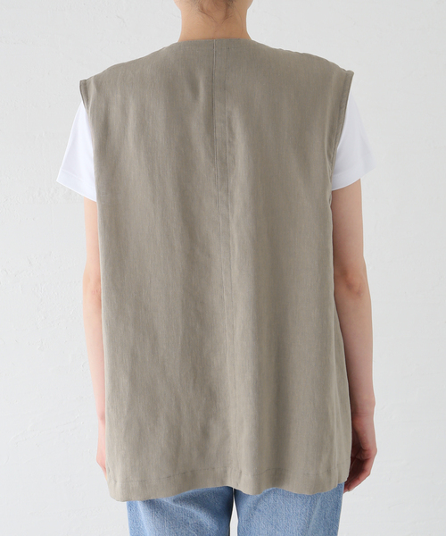 未使用　フレームワーク　リネン ジレ リネンPLツイルオーバージレ（ベスト）｜FRAMeWORK（フレーム