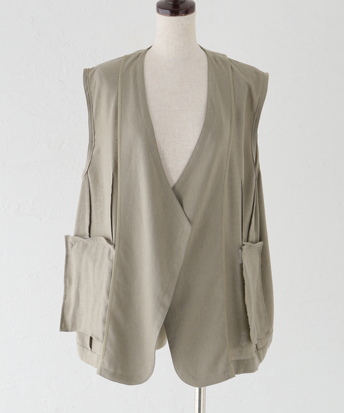 未使用　フレームワーク　リネン ジレ リネンPLツイルオーバージレ（ベスト）｜FRAMeWORK（フレームワーク
