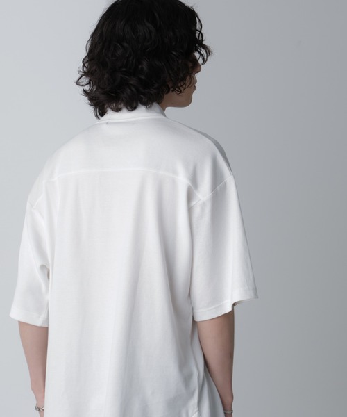 NANO universe（ナノユニバース）の「切り替えビッグポロシャツ 半袖（ポロシャツ・メンズ・ホワイト/ネイビー/グリーン/スミクロ・M/L）」の15枚目の写真