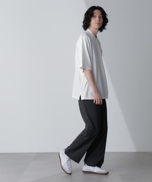 NANO universe（ナノユニバース）の「切り替えビッグポロシャツ 半袖（ポロシャツ・メンズ・ホワイト/ネイビー/グリーン/スミクロ・M/L）」の17枚目の写真