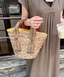 ジャガードテープカゴバッグ