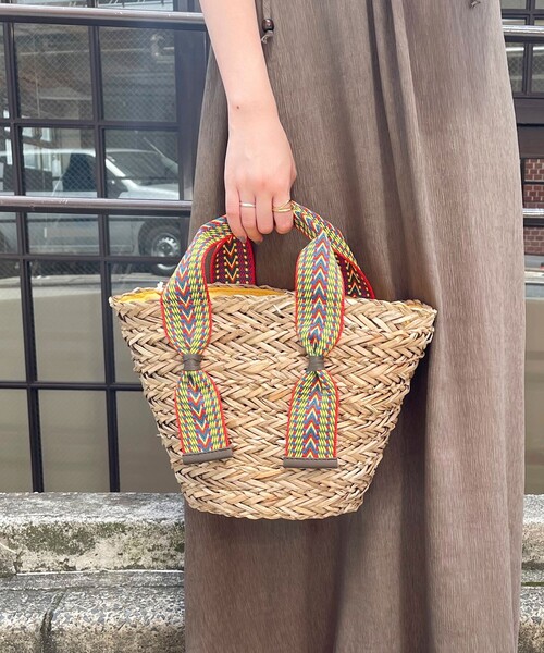 fredy emue（フレディエミュ）の「ジャガードテープカゴバッグ（かごバッグ・レディース・ブルー系その他7/イエロー系その他3・FREE）」の6枚目の写真