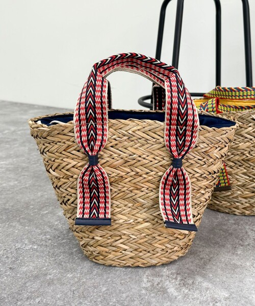 fredy emue（フレディエミュ）の「ジャガードテープカゴバッグ（かごバッグ・レディース・ブルー系その他7/イエロー系その他3・FREE）」の7枚目の写真