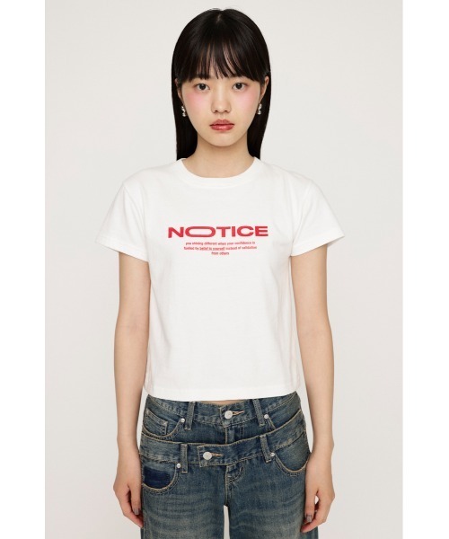 SLY（スライ）の「LOGO COMPACT T/SH ロゴ コンパクト Tシャツ（Tシャツ/カットソー・レディース・ホワイト/ライトピンク/杢グレー/ライトブラック・FREE）」の7枚目の写真