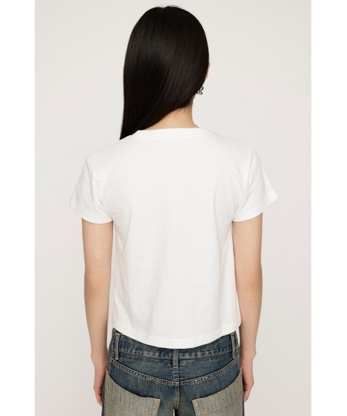 SLY（スライ）の「LOGO COMPACT T/SH ロゴ コンパクト Tシャツ（Tシャツ/カットソー・レディース・ホワイト/ライトピンク/杢グレー/ライトブラック・FREE）」の9枚目の写真