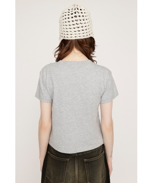 SLY（スライ）の「LOGO COMPACT T/SH ロゴ コンパクト Tシャツ（Tシャツ/カットソー・レディース・ホワイト/ライトピンク/杢グレー/ライトブラック・FREE）」の19枚目の写真