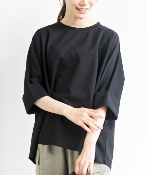 rps（アールピーエス）の「ターンバックスリーブワイド７分袖プルオーバー（Tシャツ/カットソー・レディース・グレイッシュブルー/オフホワイト/ブラック・フリー）」の16枚目の写真
