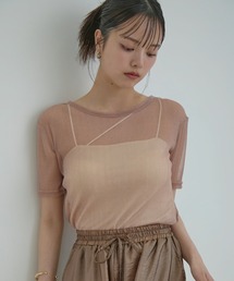 VIS | 【洗える】シアーラメレイヤードTシャツ(Tシャツ/カットソー)