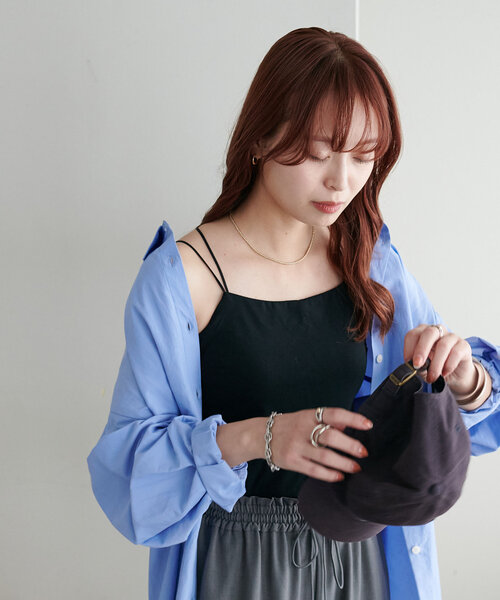 DISCOAT（ディスコート）の「吸水速乾カップ付キャミソール【RE/LA by DISCOAT】（キャミソール・レディース・アイボリー/ブラック/ブラウン・MEDIUM/SMALL/LARGE）」の18枚目の写真