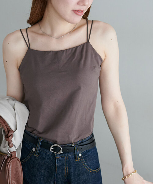 DISCOAT（ディスコート）の「吸水速乾カップ付キャミソール【RE/LA by DISCOAT】（キャミソール・レディース・アイボリー/ブラック/ブラウン・MEDIUM/SMALL/LARGE）」の15枚目の写真