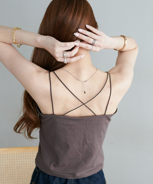 DISCOAT（ディスコート）の「吸水速乾カップ付キャミソール【RE/LA by DISCOAT】（キャミソール・レディース・アイボリー/ブラック/ブラウン・MEDIUM/SMALL/LARGE）」の13枚目の写真