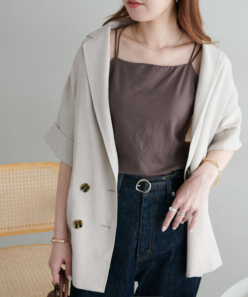 DISCOAT（ディスコート）の「吸水速乾カップ付キャミソール【RE/LA by DISCOAT】（キャミソール・レディース・アイボリー/ブラック/ブラウン・MEDIUM/SMALL/LARGE）」の11枚目の写真